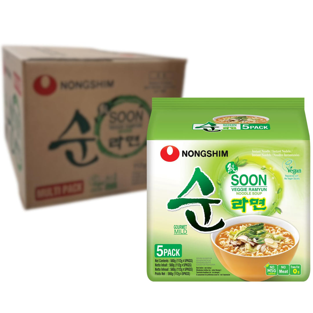 Nongshim - Soon Veggie Ramyun 8 x (5 Packs x 112g)