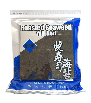 Shirakiku - Roasted Sushi Nori Half-Cut – Blue 130g (100 Half Sheets)