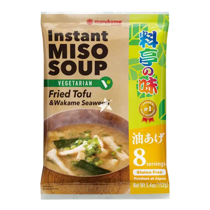 Marukome - Ryotei No Aji - Instant Miso Soup - Vegetarian Aburaage 8 Servings (152g)