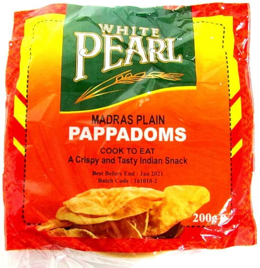 White Pearl - Madras Plain Poppadoms 200g