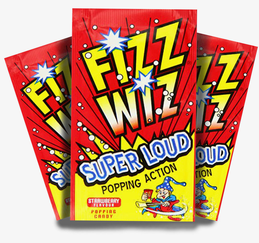 Fizz Wiz - Strawberry Popping Candy - Super Loud 150 Sachets x 5g