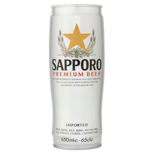 Sapporo - Beer - Silver Can 5% 12 Cans x 650ml