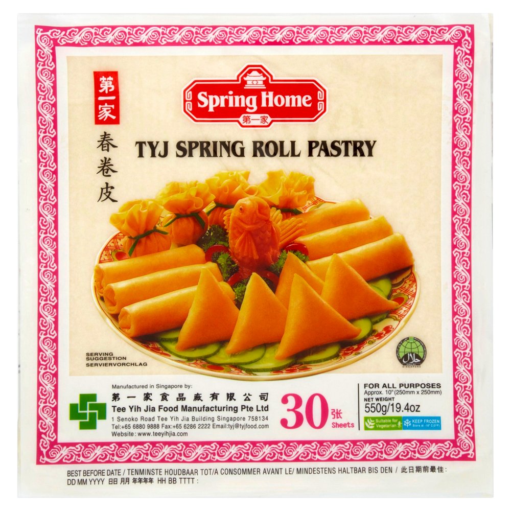 TYJ - Spring Roll Pastry Sheets 25cm×25cm 550g