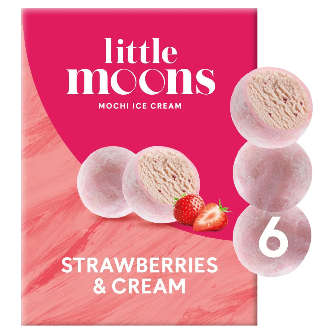 Little Moons - Mochi Ice Cream - Strawberries & Cream 6pcs x 32g