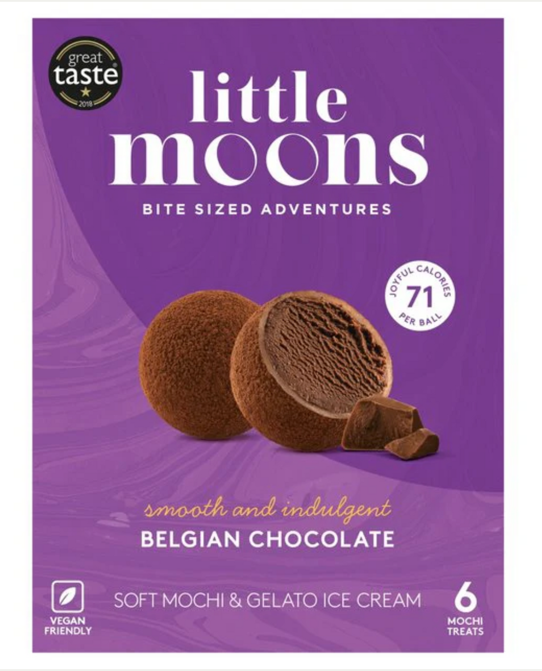 Little Moons - Vegan Mochi Ice Cream - Chocolate Fudge 6pcs x 32g (R0020)