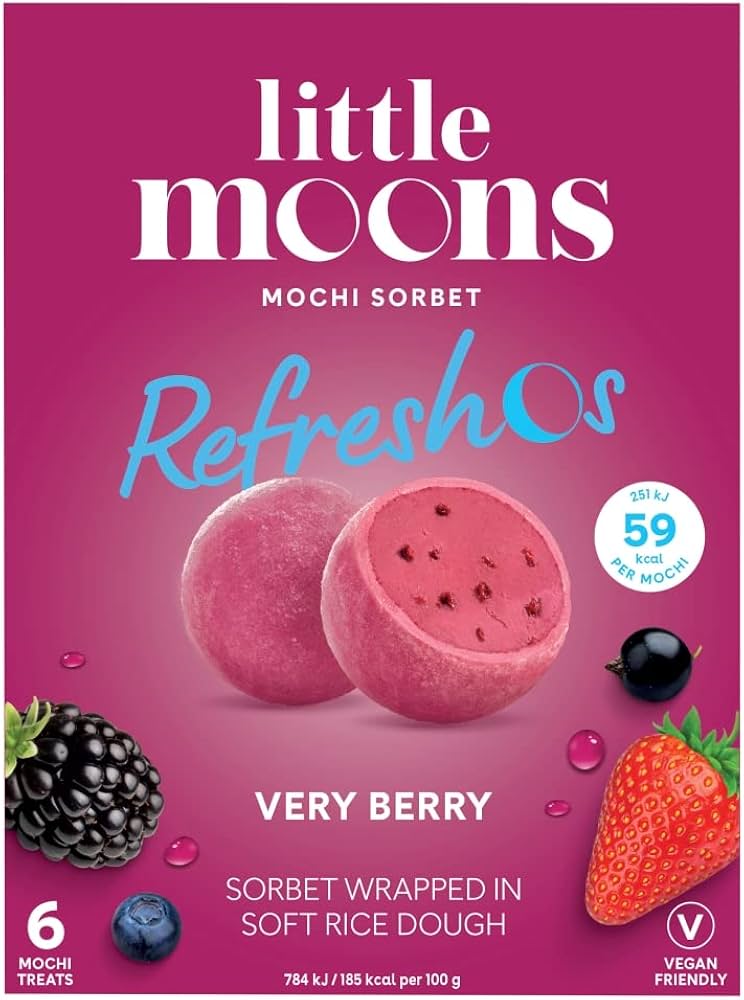 Little Moons - Mochi Ice Cream - Vegan Very Berry 6pcs x 32g