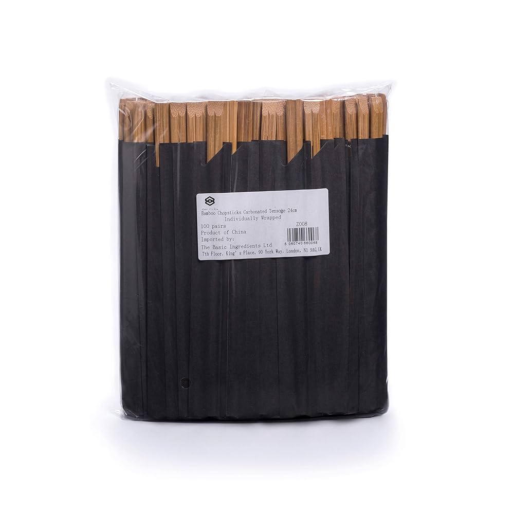 GDC - Tensoge Kuro - Black Cover Disposable Bamboo Chopsticks 24cm 100 Pairs
