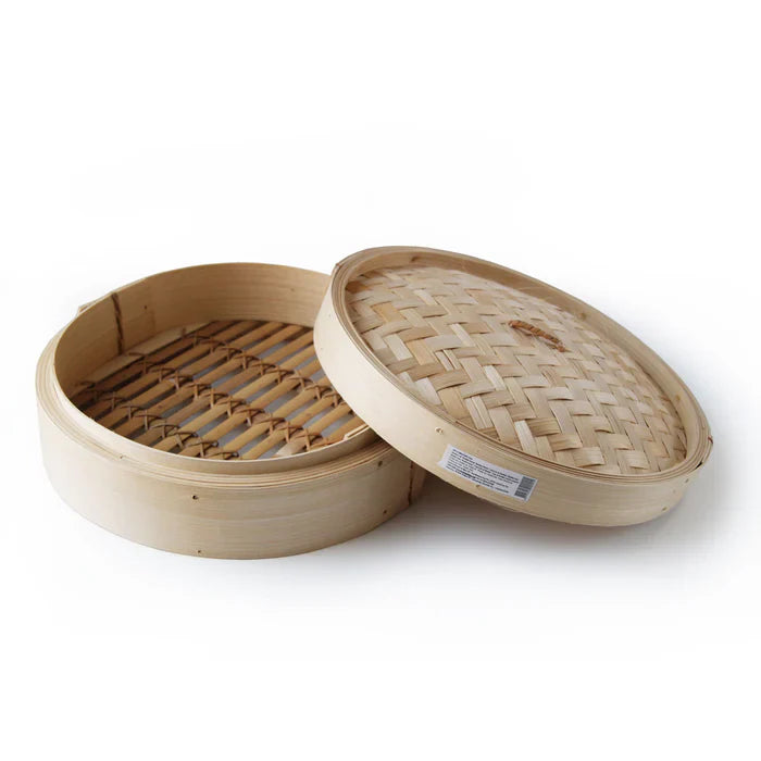 Bamboo Steamer Basket With Lid - 12 inches